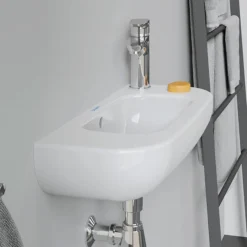 Duravit D-Code 500mm 1TH Wall Hung Handrinse Basin -Shower Essence 0706500008 d4