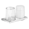 Keuco Edition 11 Double Holder With Tumbler & Lotion Dispenser - Chrome