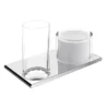 Keuco Edition 400 Double Holder With Tumbler & Lotion Dispenser - Chrome -Shower Essence 11553019000 d2