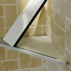 Keuco Edition 400 Corner Shower Shelf With Integrated Squeegee - Chrome -Shower Essence 11557170100 d1