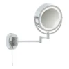 Searchlight IP44 Illuminated Chrome Bathroom Mirror With Adjustable Arm