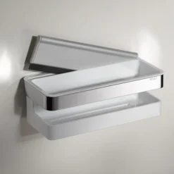 Keuco Moll Shower Basket With Integrated Squeegee - Chrome/White -Shower Essence 12759010000 d1