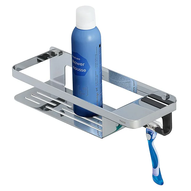 Tiger Caddy Shower Basket With Hook - Chrome 4 Tiger Caddy Shower Basket With Hook - Chrome - Image 2