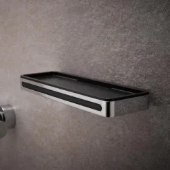 Keuco Plan Shower Basket With Integrated Squeegee - Chrome/Dark Grey -Shower Essence 14959010037 d1