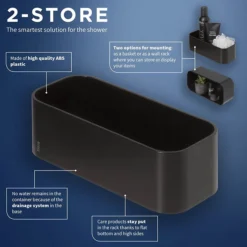 Tiger 2-Store Wall Rack/Shower Basket - Black -Shower Essence 1500010746 d1