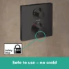 Hansgrohe Ecostat Square Thermostat 2 Function Concealed Finish Set - Matt Black -Shower Essence 15714670 d1