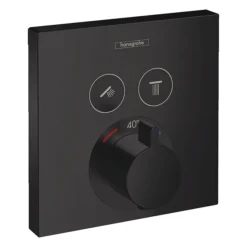 Hansgrohe ShowerSelect Thermostatic Mixer For Concealed Installation For 2 Outlets - Matt Black -Shower Essence 15763670 l