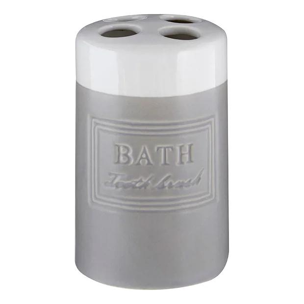Vida Grey/White Toothbrush Holder 3 Vida Grey/White Toothbrush Holder