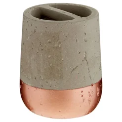 Neptune Toothbrush Holder - Concrete & Copper -Shower Essence 1601631 l