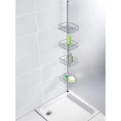 Wenko Domaso Stainless Steel Telescopic 4-Tier Corner Rack Storage -Shower Essence 21736100 d2