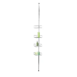 Wenko Domaso Stainless Steel Telescopic 4-Tier Corner Rack Storage -Shower Essence 21736100 d4