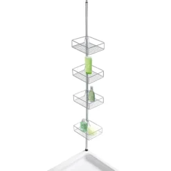 Wenko Domaso Stainless Steel Telescopic 4-Tier Corner Rack Storage -Shower Essence 21736100 l