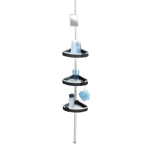 Wenko Wave Telescopic 3-Tier Corner Shelf Storage 4 Wenko Wave Telescopic 3-Tier Corner Shelf Storage - Image 2