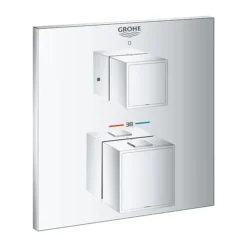 Grohe Grohtherm Cube 1-Outlet Thermostatic Shower Mixer Trim With Shut-Off Valve -Shower Essence 24153000 d1