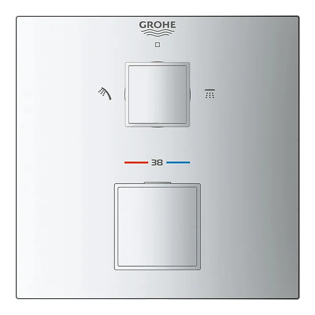 Grohe Grohtherm Cube 2-Outlet Thermostatic Shower Mixer Trim With Diverter Valve 4 Grohe Grohtherm Cube 2-Outlet Thermostatic Shower Mixer Trim With Diverter Valve - Image 2