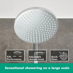 Hansgrohe Crometta S EcoSmart Showerpipe 240 Thermostatic Shower Mixer -Shower Essence 27267000 d1n