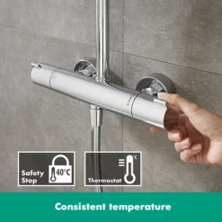 Hansgrohe Crometta E Showerpipe 240 Thermostatic Shower Mixer -Shower Essence 27271000 n d3