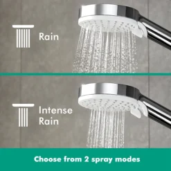 Hansgrohe Crometta E Showerpipe 240 Thermostatic Shower Mixer -Shower Essence 27271000 n d4n