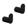2 X Arezzo Matt Black Robe Hooks -Shower Essence 2xazbrk d1
