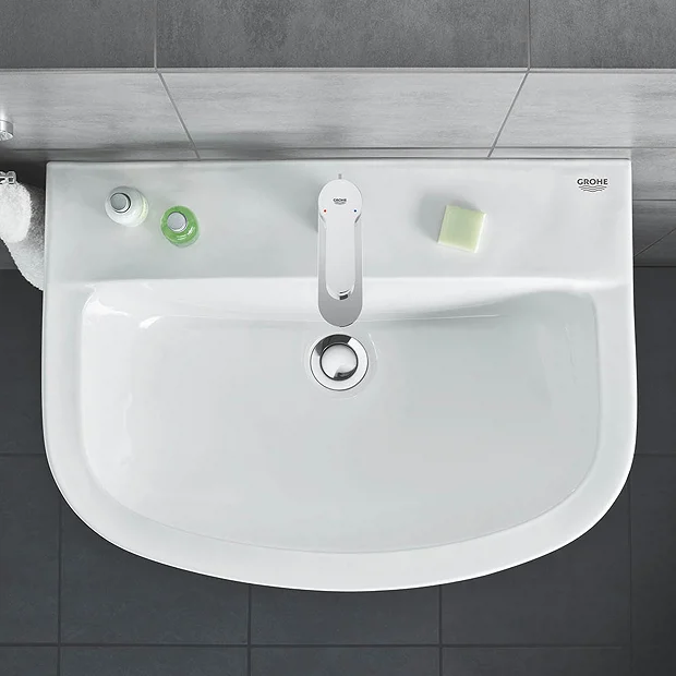 Grohe Bau 600mm 1TH Basin + Half Pedestal 3 Grohe Bau 600mm 1TH Basin + Half Pedestal