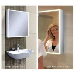 HIB Qubic 50 LED Aluminium Mirror Cabinet -Shower Essence 46400 d2
