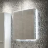HIB Ether 60 LED Illuminated Aluminium Mirror Cabinet -Shower Essence 50600 d1