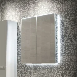 HIB Ether 60 LED Illuminated Aluminium Mirror Cabinet