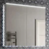 HIB Ether 80 LED Illuminated Aluminium Mirror Cabinet -Shower Essence 50700 l