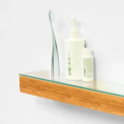 550mm Glass Shelf Bamboo -Shower Essence 50gsbb d2