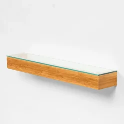 550mm Glass Shelf Bamboo