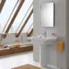 VitrA - S50 Square Washbasin & Pedestal - 1 Tap Hole - Various Size Options -Shower Essence 53091th6936ld3
