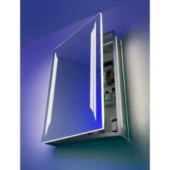HIB Dimension 50 Bluetooth LED Illuminated Aluminium Mirror Cabinet -Shower Essence 54500 d4