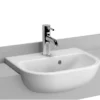 VitrA S20 45cm Short Projection Semi-Recessed Basin - 1 Tap Hole -Shower Essence 5521ai1