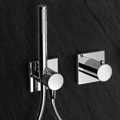 Keuco Ixmo Square Thermostatic Shower System With Head + Handset - Chrome -Shower Essence 59602010002 d2