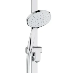Keuco Ixmo Round Thermostatic Shower System With Head + Slide Rail Kit - Chrome -Shower Essence 59605010001 d2