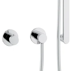 Keuco Ixmo Round Thermostatic Shower System With Head + Slide Rail Kit - Chrome -Shower Essence 59605010001 d3