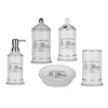 5 Piece 'Le Bain' White Ceramic Bathroom Set -Shower Essence 6pclebainsetnl