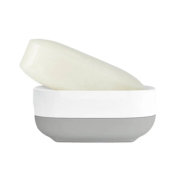 Joseph Joseph Slim Compact Soap Dish - White/Grey 5 Joseph Joseph Slim Compact Soap Dish - White/Grey - Image 3