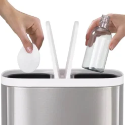 Joseph Joseph Split 6L Stainless Steel Bathroom Recycling Bin -Shower Essence 70520 d1