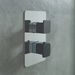 JTP Axel Twin Outlet Thermostatic Concealed Shower Valve With Matt Black Handles 7 JTP Axel Twin Outlet Thermostatic Concealed Shower Valve With Matt Black Handles -Shower Essence 74651mbh d1