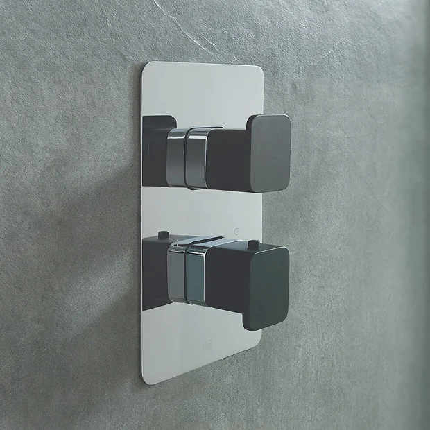 JTP Axel Twin Outlet Thermostatic Concealed Shower Valve With Matt Black Handles 5 JTP Axel Twin Outlet Thermostatic Concealed Shower Valve With Matt Black Handles - Image 3