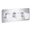 JTP Axel Triple Outlet Thermostatic Concealed Shower Valve Horizontal With Matt White Handles -Shower Essence 74693mwh l