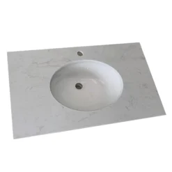 Trafalgar Insert Basin With Marble Effect Worktop (810 X 500mm - 1 Tap Hole) -Shower Essence 810tmb d2
