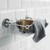 Burlington - Chrome Deep Rectangular Basket -Shower Essence a23chr detail1