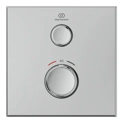 Ideal Standard Ceratherm Navigo Chrome Built-In Thermostatic 1 Outlet Square Shower Mixer + Easybox -Shower Essence a7301aaa1000nu d1