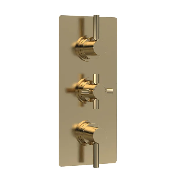 Hudson Reed Tec Pura Plus Triple Concealed Thermostatic Shower Valve - Brushed Brass 3 Hudson Reed Tec Pura Plus Triple Concealed Thermostatic Shower Valve - Brushed Brass