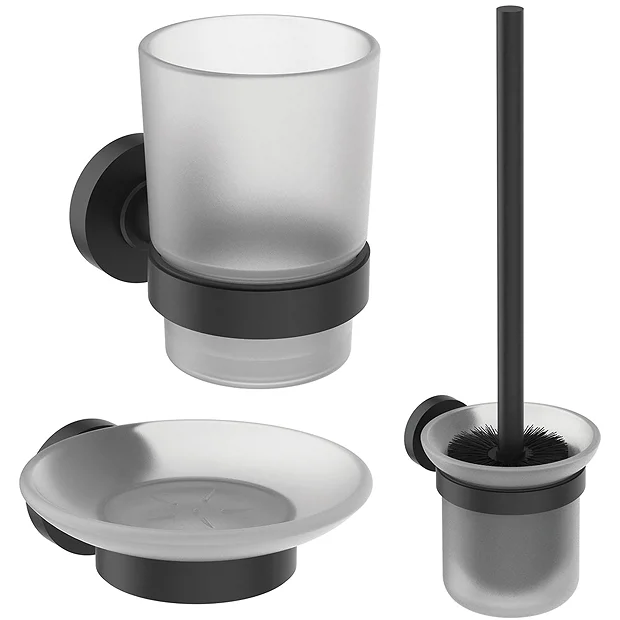 Ideal Standard Silk Black IOM 3-Piece Bathroom Accessory Pack 3 Ideal Standard Silk Black IOM 3-Piece Bathroom Accessory Pack