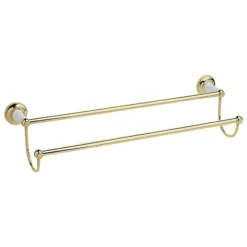 Heritage - Clifton Double Towel Rail - Vintage Gold