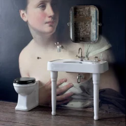 Arcade 900mm Basin And Ceramic Console Legs -Shower Essence arc900cl d3