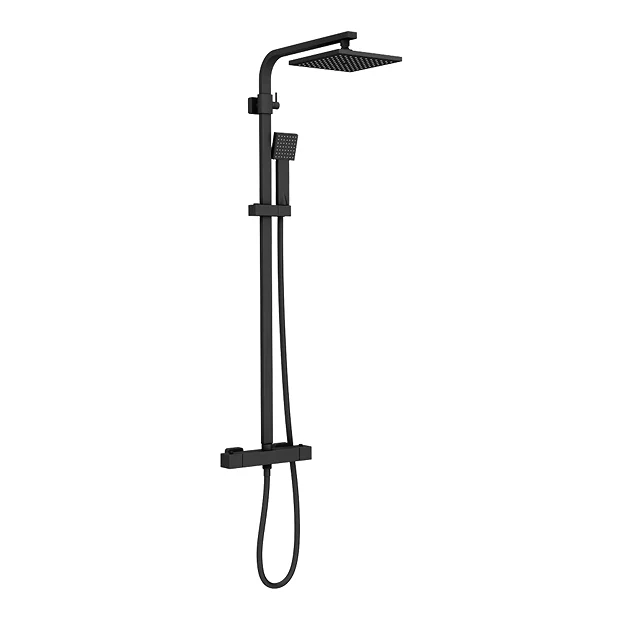 Arezzo Modern Square Thermostatic Shower - Matt Black 2 Arezzo Modern Square Thermostatic Shower - Matt Black